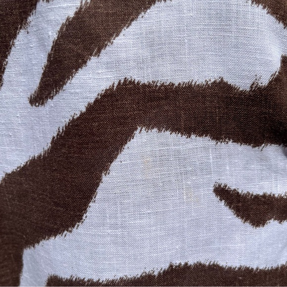Chico’s brown sleeveless asymmetrical animal print linen tunic medium - Picture 15 of 16